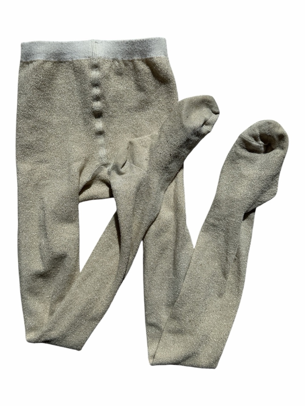 Hanna Andersson Shimmery Cream Sparkle Footed Tights